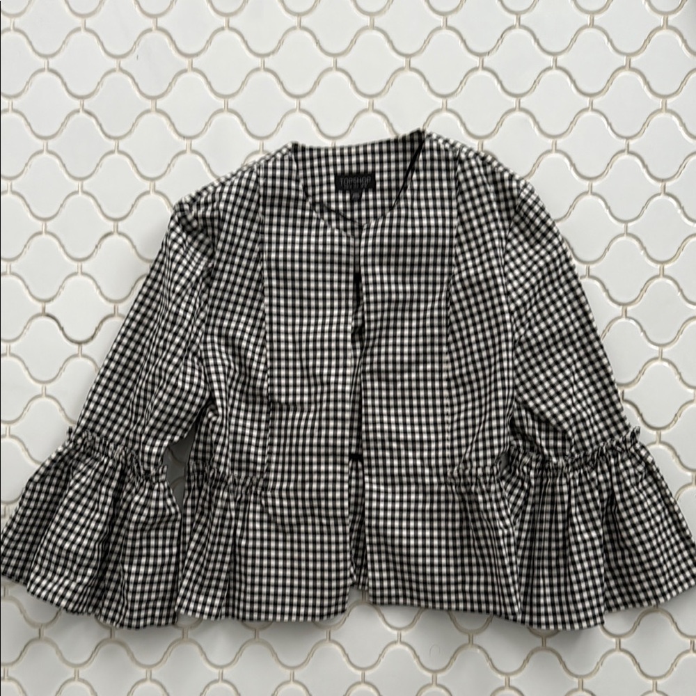 Black and White Checkered Women's Jacket